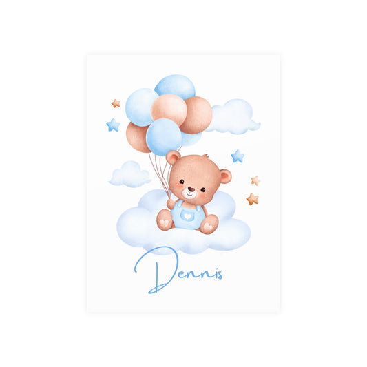 Baby bear balloon cloud blue