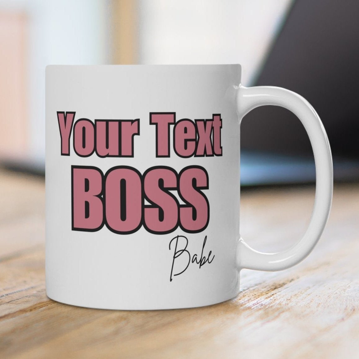 Keramiktasse „Name BOSS Babe“.