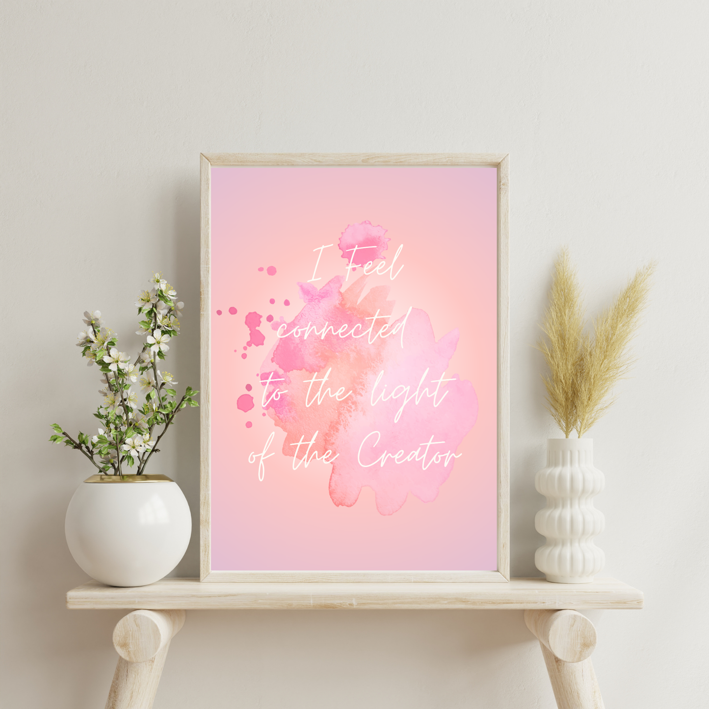 I Feel Connected to the Light of the Creator Mantra Affirmatie Poster